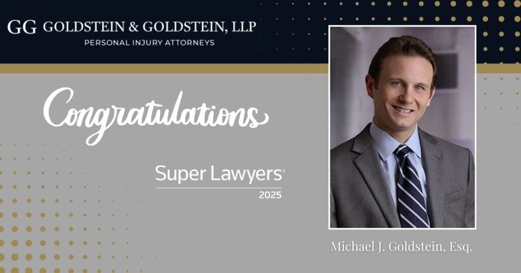 Michael J. Goldstein, Esq. has been selected to the 2025 New Jersey Super Lawyers list for his work in personal injury law