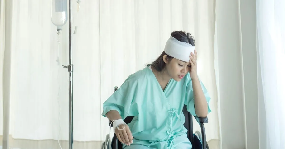 Woman suffering a serious personal injury